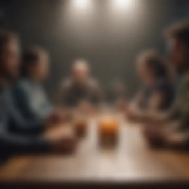 A diverse group of individuals engaging in a discussion about mental health.
