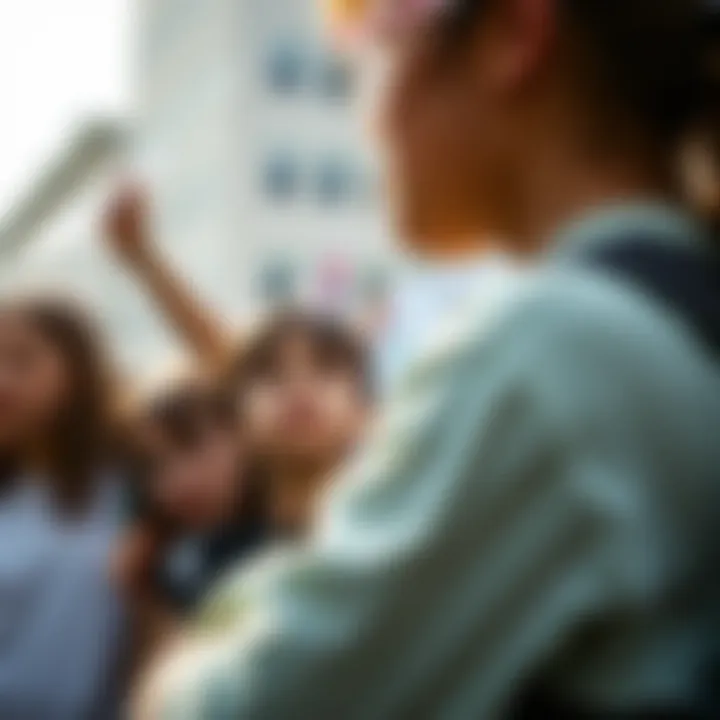 Young activists gathering for a climate awareness campaign