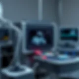 Detailed view of ultrasound equipment showcasing its components