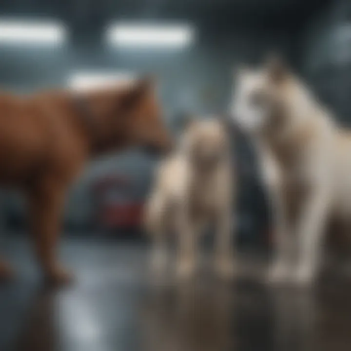 Team of Animal EMTs collaborating during an emergency