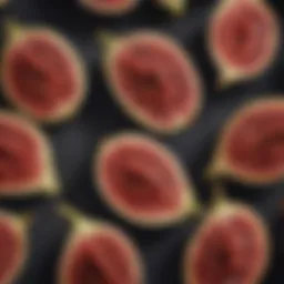 Close-up of ripe figs showcasing their unique texture and color