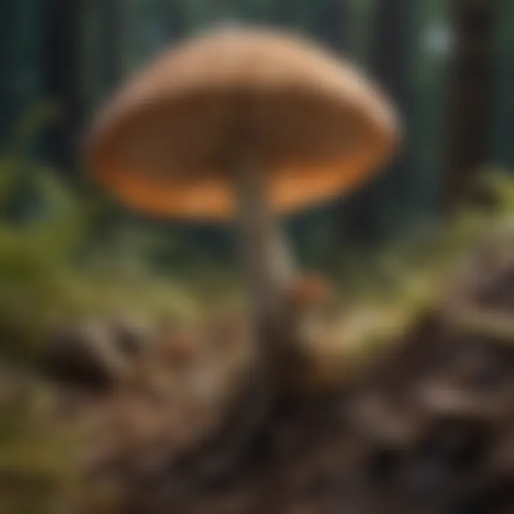 Illustration of fungi interactions with other soil organisms