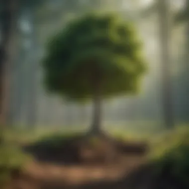 Benefits of Afforestation on Climate Health An infographic showing the benefits of afforestation on carbon cycling and climate health.