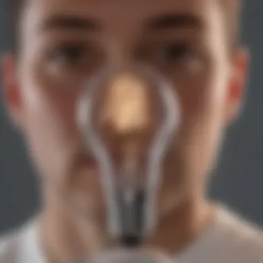 Visual representation of safe practices for UV light bulb usage