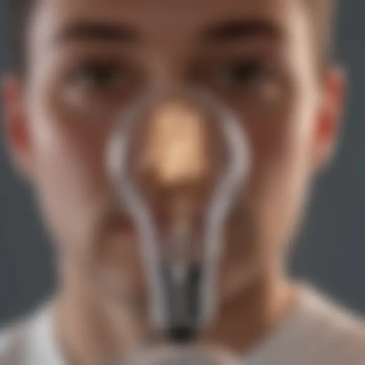 Visual representation of safe practices for UV light bulb usage