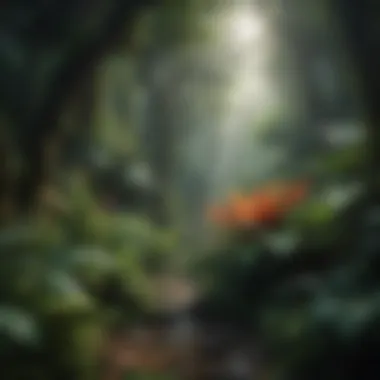 Diverse Flora in Tropical Rainforests Lush foliage showcasing diverse plant life in a tropical rainforest