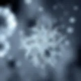 Asbestos fibers under a microscope