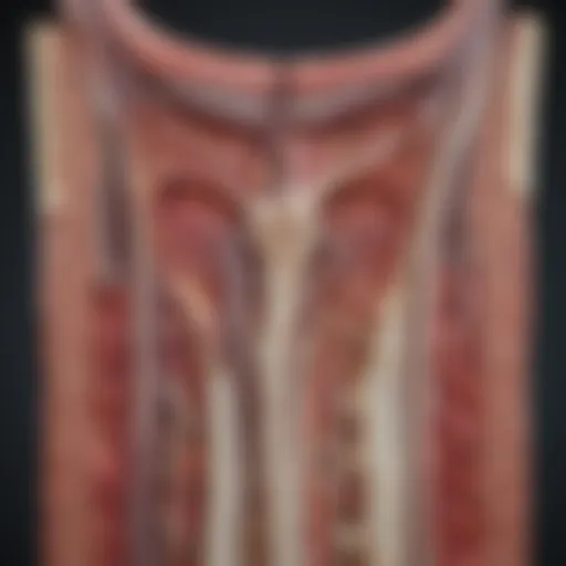 Cross-section of carotid artery showing calcium deposits