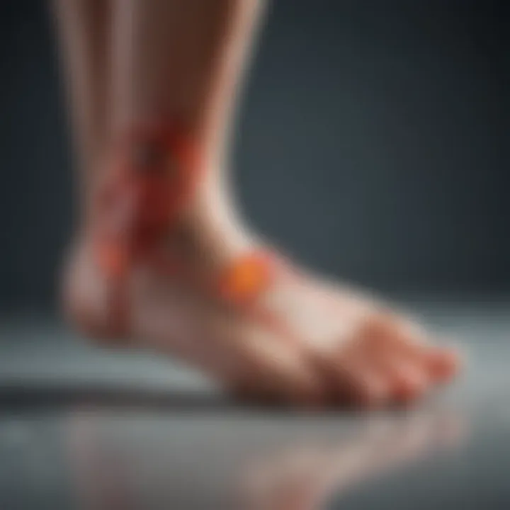 Visual guide showing preventive measures for diabetic foot nerve damage