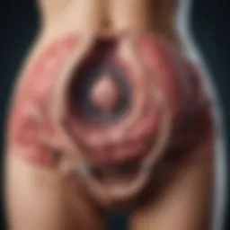 Diagram illustrating the anatomy of the female reproductive system.
