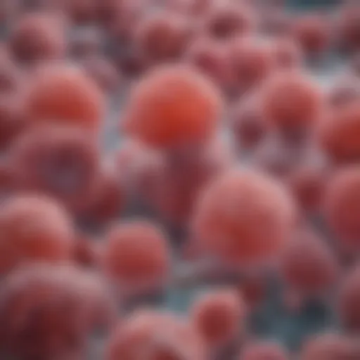 Illustration depicting eosinophil cells in the esophagus