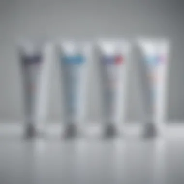 Variants of Sensodyne Toothpaste Variants of Sensodyne toothpaste on display