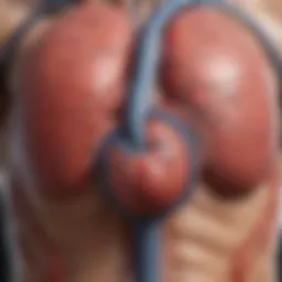 An anatomical diagram depicting the cardiovascular system and how hypertension affects it.