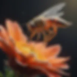 Close-up view of nectar being secreted from a flower