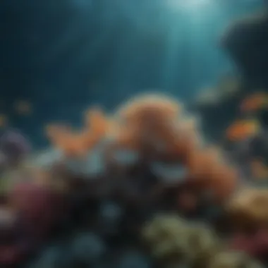 Underwater scene depicting ocean biodiversity