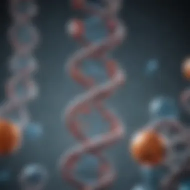 DNA helix intertwined with various medication icons