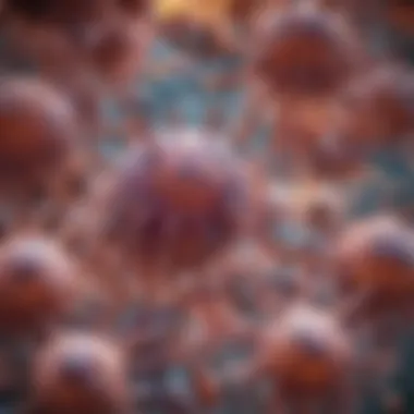 Microscopic View of Tumor Cells An artistic representation of brain tumor cells under a microscope