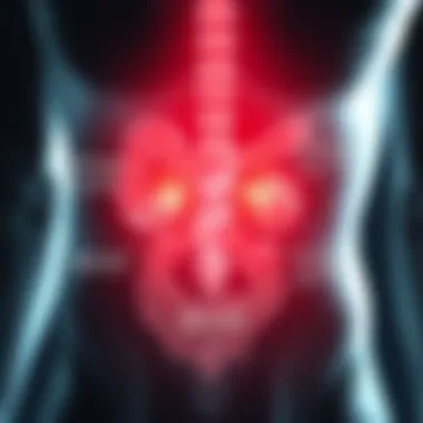 Diagram showing potential causes of right-sided abdominal pain