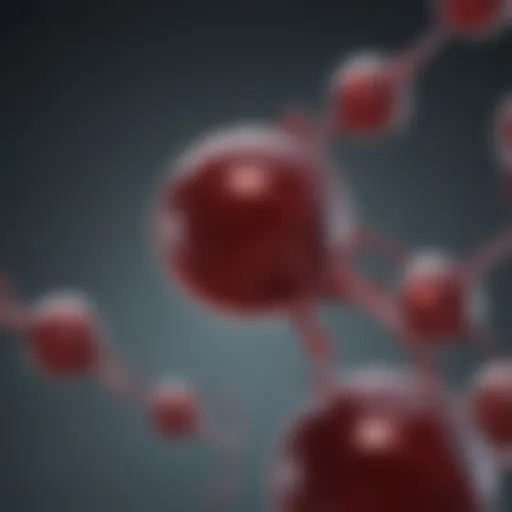 Molecular structure of hemoglobin highlighting the substitution mutation