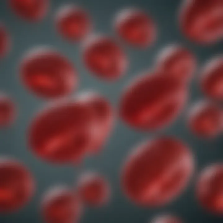 Illustration of sickle-shaped red blood cells in circulation