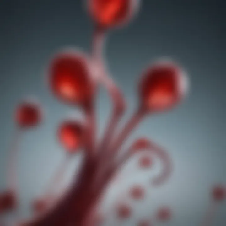 Visualization of sickle-shaped red blood cells under a microscope