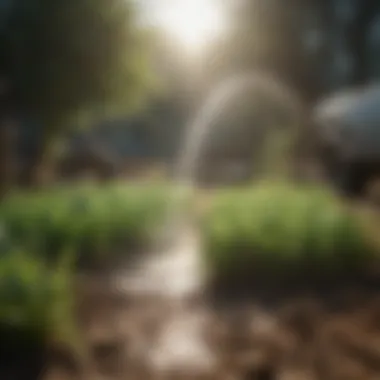 An innovative irrigation system being utilized on a small scale farm