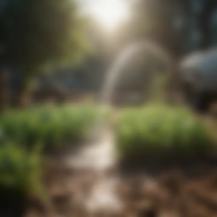 An innovative irrigation system being utilized on a small scale farm