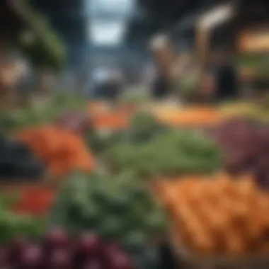 Fresh Produce at a Local Market A local market bustling with fresh produce from small scale farms