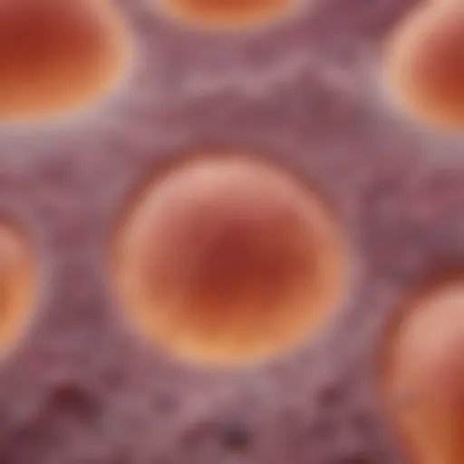 Microscopic view of squamous cells in breast tissue