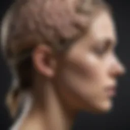 Neuroimaging scan showcasing brain areas affected by anorexia