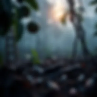 Biodiversity Loss and Climate Change Illustration depicting biodiversity loss due to climate change