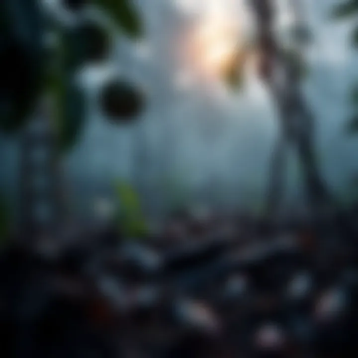 Biodiversity Loss and Climate Change Illustration depicting biodiversity loss due to climate change