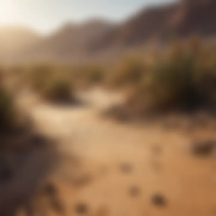 An infographic illustrating the effects of climate change on hot desert ecosystems and their inhabitants.