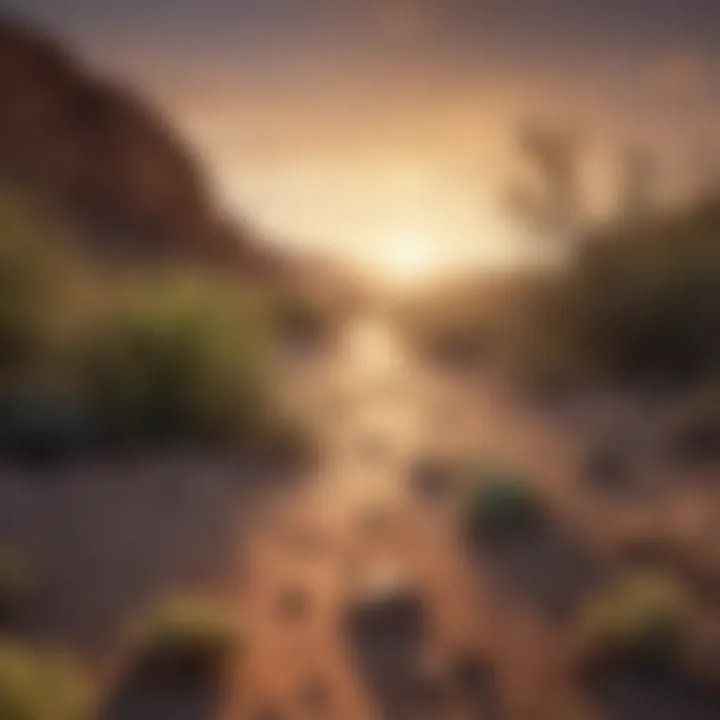A diverse range of desert flora showcasing the variety of plant life that thrives in extreme conditions.