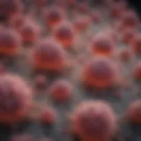 Microscopic view of small cell lung cancer cells