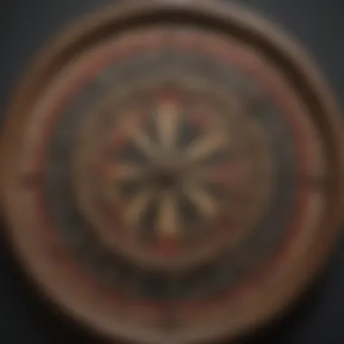 Historical representation of dart games showcasing various dartboards.