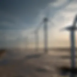 Diagram illustrating sound wave propagation from wind turbines