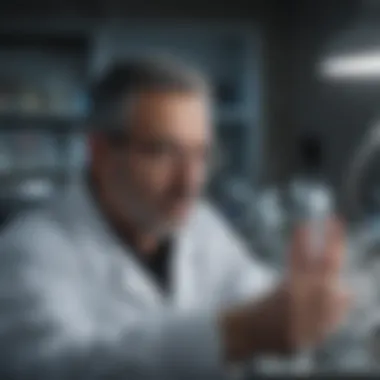 Researcher engaged in advanced scientific experimentation within the laboratory