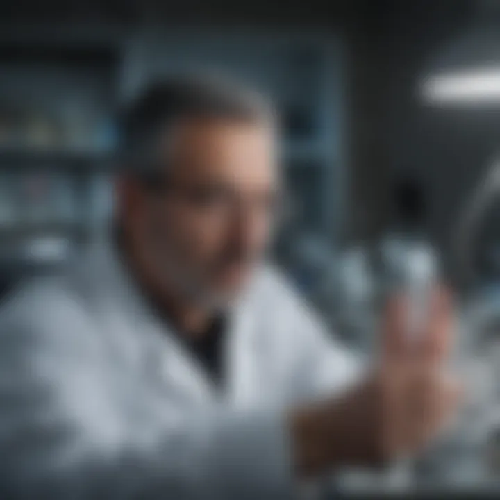 Researcher engaged in advanced scientific experimentation within the laboratory