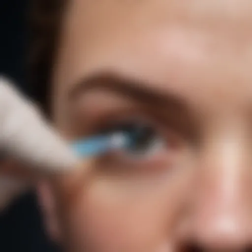 Close-up view of a sterile swab being applied to a wound